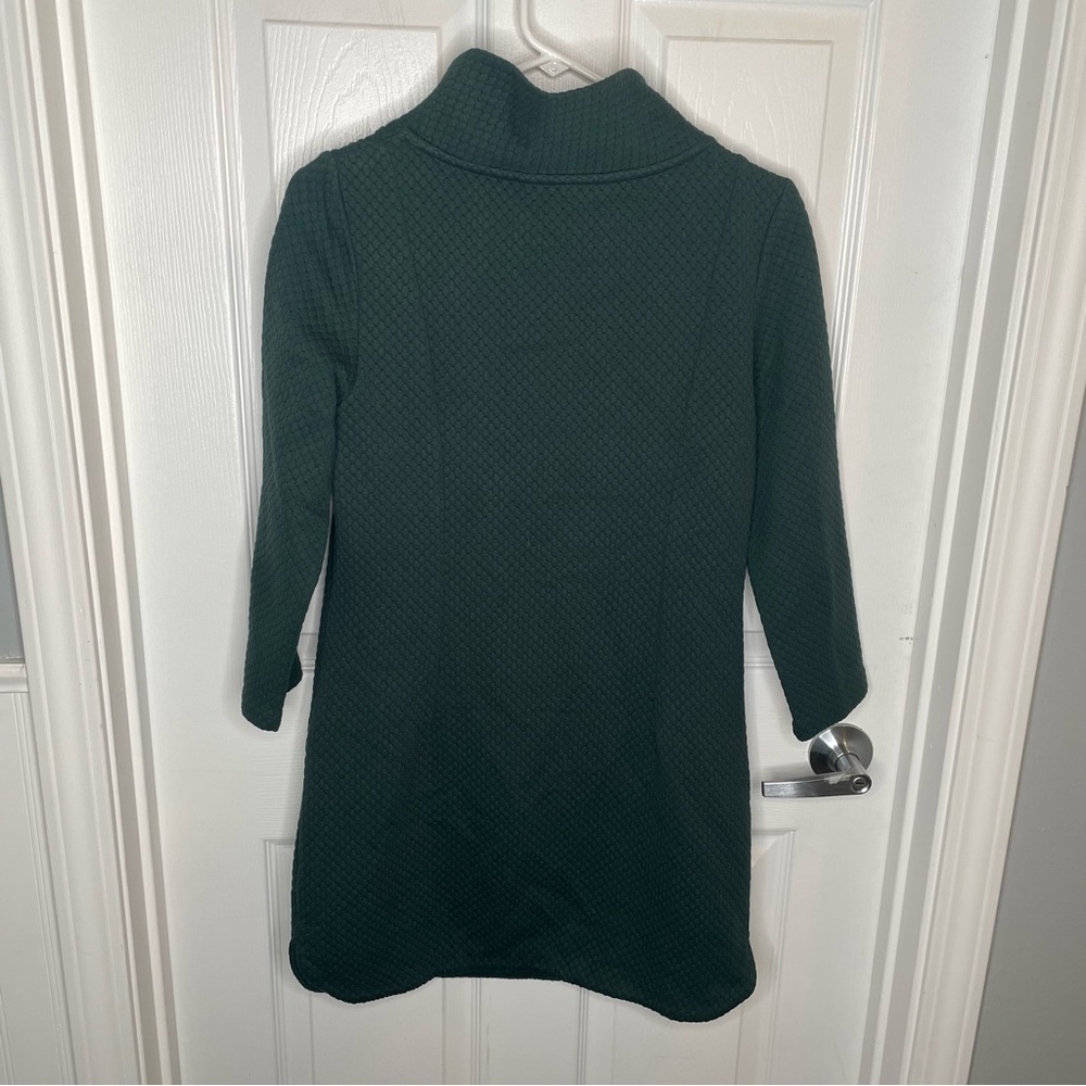 Boden Andrea Jacquard Shift Dress Honeycomb Textured Knit in Forest Green 4R - Picture 2 of 12